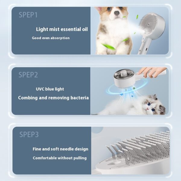 Pet Spray Massage Comb One-click Hair Removal Pet Products - Image 6
